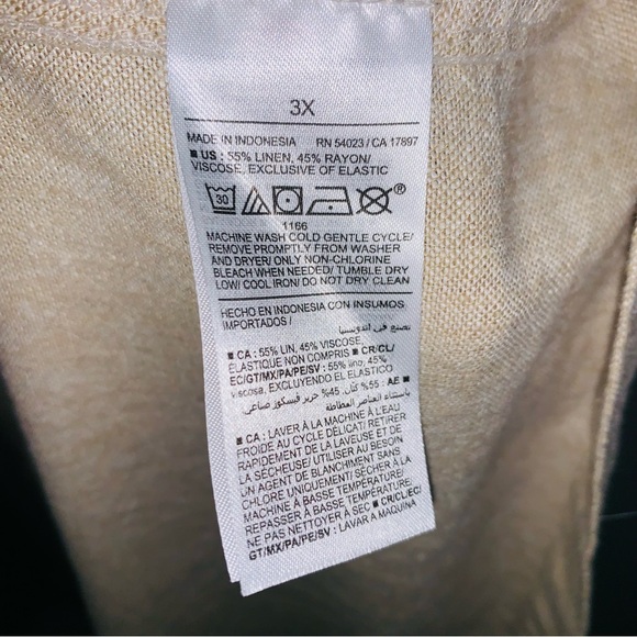 NWT Old Navy Light Tan Linen Blend Midi Dress 3X - Picture 5 of 5